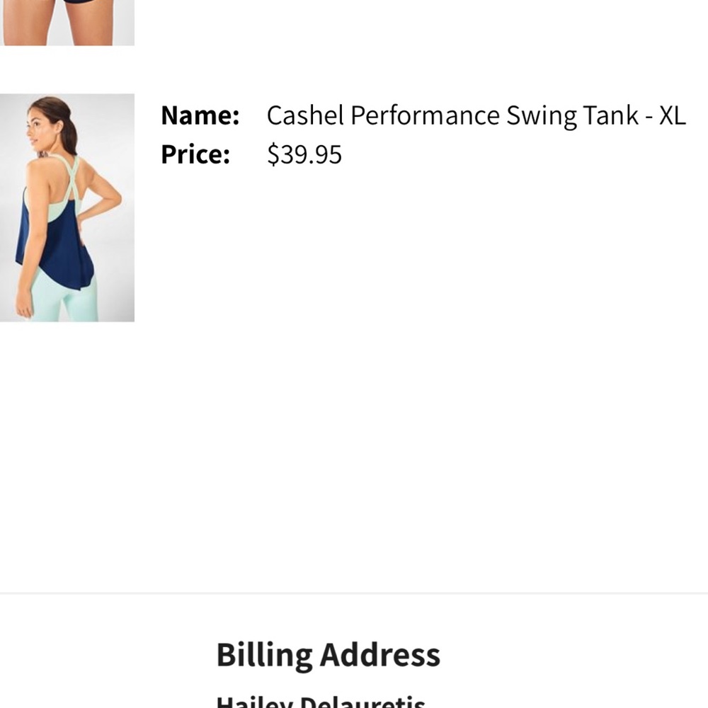 Fabletics cashel swing tank